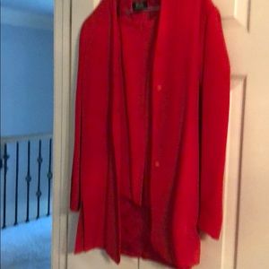 Ladies Red Skirt Suit